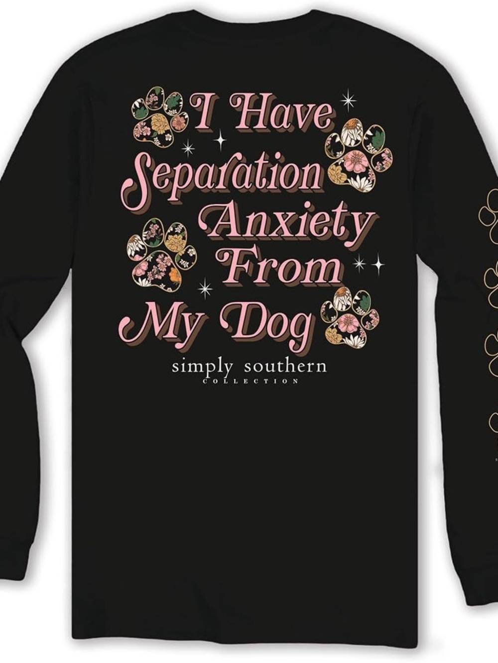 Simply Southern Tee I Have Separation Anxiety From My Dog Long Sleeve T-shirt 2X - Picture 3 of 6